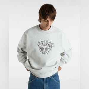 RARE | VANS Skate Smile Spike Crew Embroidered Oversized Baggy Crewneck Sweater